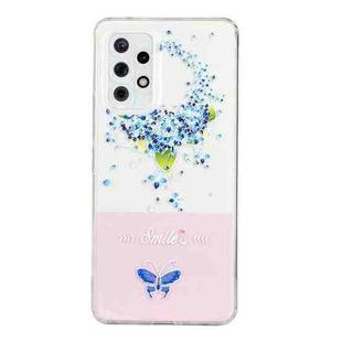 For Samsung Galaxy A52 4G / 5G Bronzing Butterfly Flower Phone Case(Hydrangea)