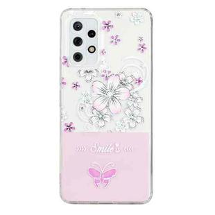 For Samsung Galaxy A52 4G / 5G Bronzing Butterfly Flower Phone Case(Cherry Blossoms)
