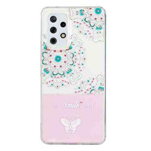 For Samsung Galaxy A52 4G / 5G Bronzing Butterfly Flower Phone Case(Peacock Flower)
