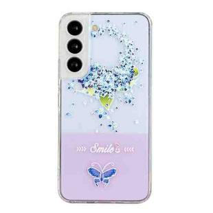 For Samsung Galaxy S21 FE 5G Bronzing Butterfly Flower Phone Case(Hydrangea)