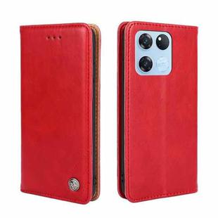 For OnePlus Ace Racing Non-Magnetic Retro Texture Horizontal Flip Leather Phone Case(Red)