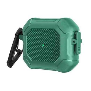 Carbon Brazing Dimension TPU+PC Headphone Protective Cover with Switch Lock & Carabiner For AirPods 3(Green)