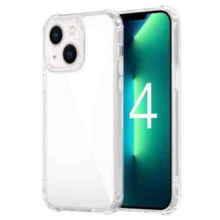 For iPhone 14 Plus Stereo Sound Design Shockproof TPU + Glass Phone Case (Transparent)