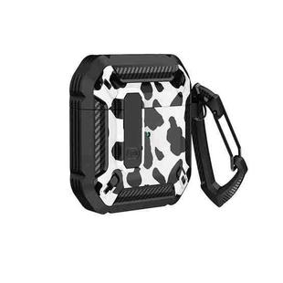 Two-Tone Printed Earphone Case with Switch Lock & Carabiner For AirPods 1/2(Cows)