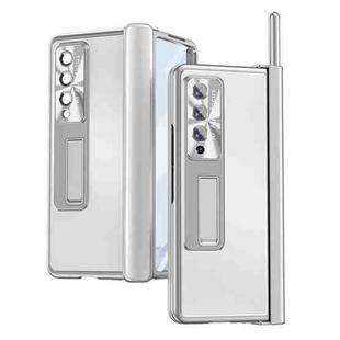 For Samsung Galaxy Z Fold3 5G Aluminum Alloy Double Hinge Shockproof Phone Protective Case(Silver)