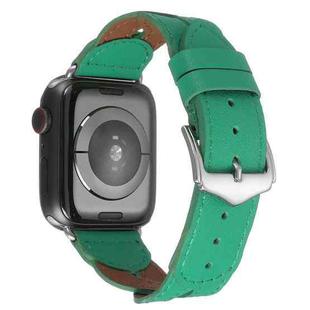 Twist Stitched Genuine Leather Watch Band For Apple Watch Ultra 49mm / Series 8&7 45mm / SE 2&6&SE&5&4 44mm / 3&2&1 42mm(Green)