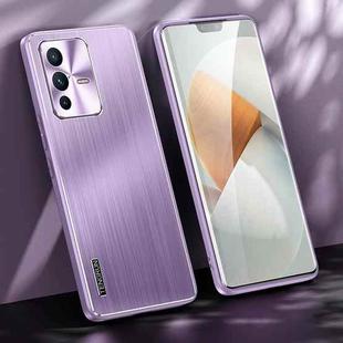 For vivo S12 Pro Brushed Texture Shockproof Phone Case(Light Purple)