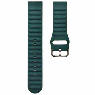 20mm Universal Single Color Silicone Watch Band(Dark Green)