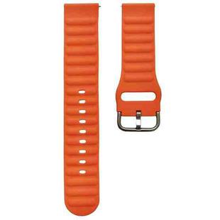 22mm Universal Single Color Silicone Watch Band(Orange)