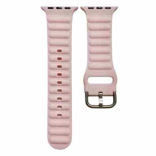 Single Color Silicone Watch Band For Apple Watch Ultra 49mm / Series 8&7 45mm / SE 2&6&SE&5&4 44mm / 3&2&1 42mm(Pink)