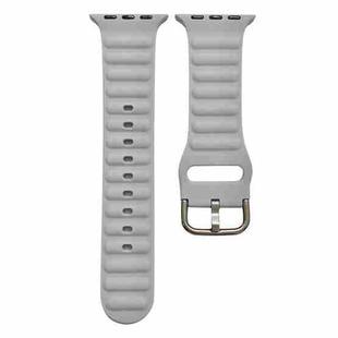 Single Color Silicone Watch Band For Apple Watch Ultra 49mm&Watch Ultra 2 49mm / Series 9&8&7 45mm / SE 3&SE 2&6&SE&5&4 44mm / 3&2&1 42mm(Grey)
