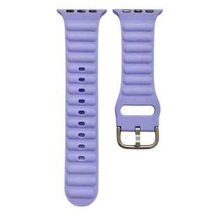 Single Color Silicone Watch Band For Apple Watch Ultra 49mm / Series 8&7 45mm / SE 2&6&SE&5&4 44mm / 3&2&1 42mm(Purple)