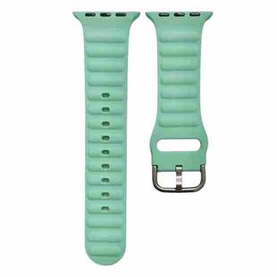 Single Color Silicone Watch Band For Apple Watch Series 8&7 41mm / SE 2&6&SE&5&4 40mm / 3&2&1 38mm(Light Green)