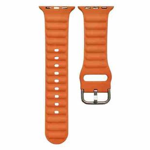 Single Color Silicone Watch Band For Apple Watch Series 8&7 41mm / SE 2&6&SE&5&4 40mm / 3&2&1 38mm(Orange)