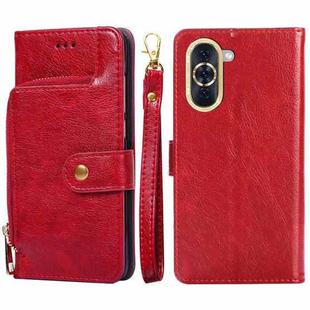 For Huawei nova 10 Zipper Bag Leather Phone Case(Red)