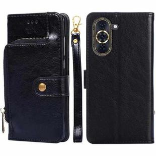 For Huawei nova 10 Pro Zipper Bag Leather Phone Case(Black)