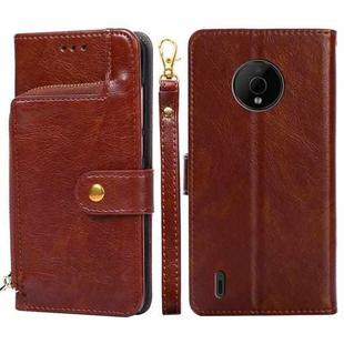 For Nokia C200 Zipper Bag Leather Phone Case(Brown)