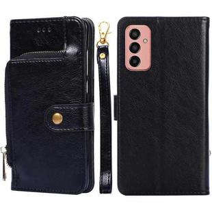 For Samsung Galaxy M13 Zipper Bag Leather Phone Case(Black)