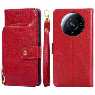 For Xiaomi 12S Ultra Zipper Bag Leather Phone Case(Red)