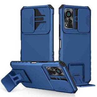 For Infinix Hot 11S NFC Stereoscopic Holder Sliding Camshield Phone Case(Blue)