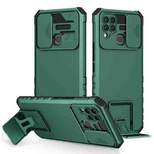 For Infinix Hot 10s Stereoscopic Holder Sliding Camshield Phone Case(Green)