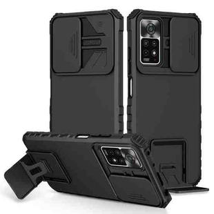 For Xiaomi Redmi Note 10 Pro Global Stereoscopic Holder Sliding Camshield Phone Case(Black)