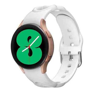 For Samsung Galaxy Watch4 40/44mm / Watch4 Classic 42/46mm Hollow Double Circle Silicone Watch Band(White)