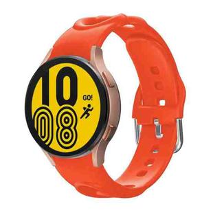 For Samsung Galaxy Watch4 40/44mm / Watch4 Classic 42/46mm Hollow Double Circle Silicone Watch Band(Orange)