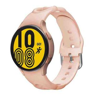 For Samsung Galaxy Watch4 40/44mm / Watch4 Classic 42/46mm Hollow Double Circle Silicone Watch Band(Pink)