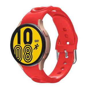 For Samsung Galaxy Watch4 40/44mm / Watch4 Classic 42/46mm Hollow Double Circle Silicone Watch Band(Red)