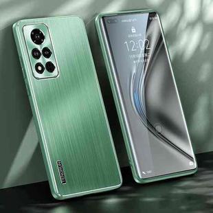 For Honor V40 5G Brushed Texture Shockproof Phone Case(Matcha Green)