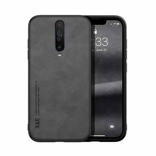 For Xiaomi Redmi K30 Skin Feel Magnetic Leather Back Phone Case(Dark Grey)