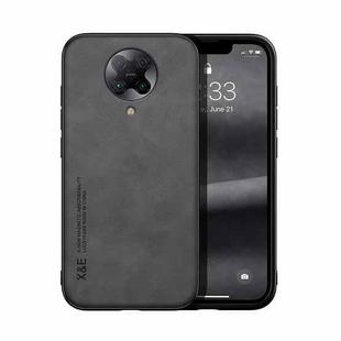 For Xiaomi Redmi K30 Pro Skin Feel Magnetic Leather Back Phone Case(Dark Grey)