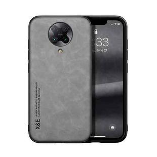 For Xiaomi Redmi K30 Pro Skin Feel Magnetic Leather Back Phone Case(Light Grey)