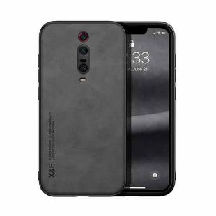 For Xiaomi Redmi K20 Skin Feel Magnetic Leather Back Phone Case(Dark Grey)