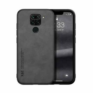 For Xiaomi Redmi Note 9 Global Skin Feel Magnetic Leather Back Phone Case(Dark Grey)