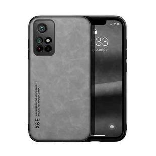 For Xiaomi Redmi Note 11 5G Skin Feel Magnetic Leather Back Phone Case(Light Grey)