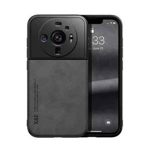 For Xiaomi 12s Ultra Skin Feel Magnetic Leather Back Phone Case(Dark Grey)