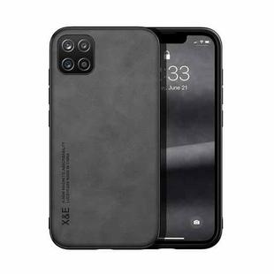For Samsung Galaxy A22 5G Skin Feel Magnetic Leather Back Phone Case(Dark Grey)