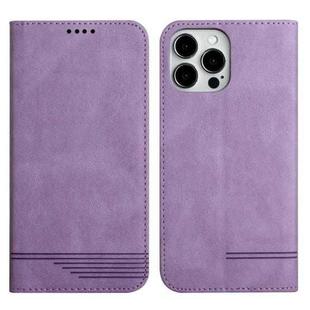 For iPhone 14 Pro Max Strong Magnetic Leather Case (Purple)