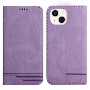 For iPhone 14 Strong Magnetic Leather Case mini(Purple)