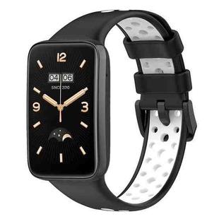 For Xiaomi Mi Band 7 Pro Breathable Sports TPU Watch Band(Black+White)