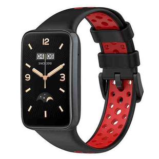 For Xiaomi Mi Band 7 Pro Breathable Sports TPU Watch Band(Black+Red)