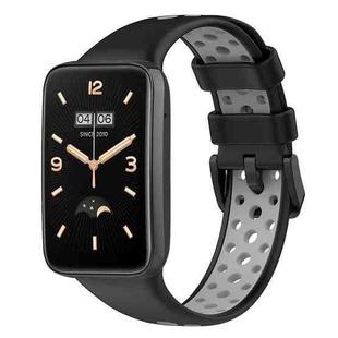 For Xiaomi Mi Band 7 Pro Breathable Sports TPU Watch Band(Black+Grey)