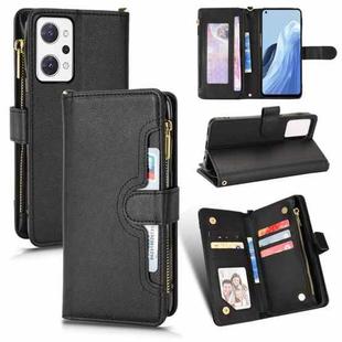 For OPPO Reno7 A JP Version Litchi Texture Zipper Leather Phone Case(Black)