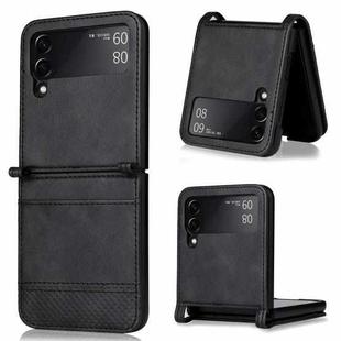For Samsung Galaxy Z Filp4 5G Vintage Texture Folding Leather Phone Case(Black)