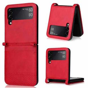 For Samsung Galaxy Z Filp4 5G Vintage Texture Folding Leather Phone Case(Red)
