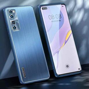 For Huawei nova 7 Pro 5G Brushed Texture Shockproof Phone Case(Navy Blue)