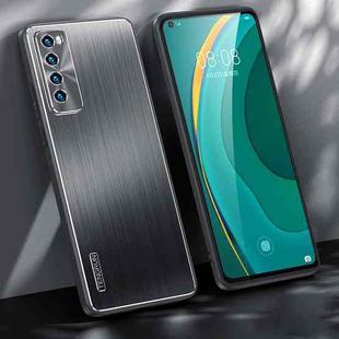 For Huawei nova 7 5G Brushed Texture Shockproof Phone Case(Black)