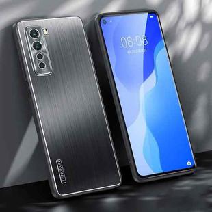For Huawei nova 7 SE Brushed Texture Shockproof Phone Case(Black)